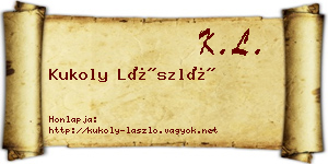 Kukoly László névjegykártya